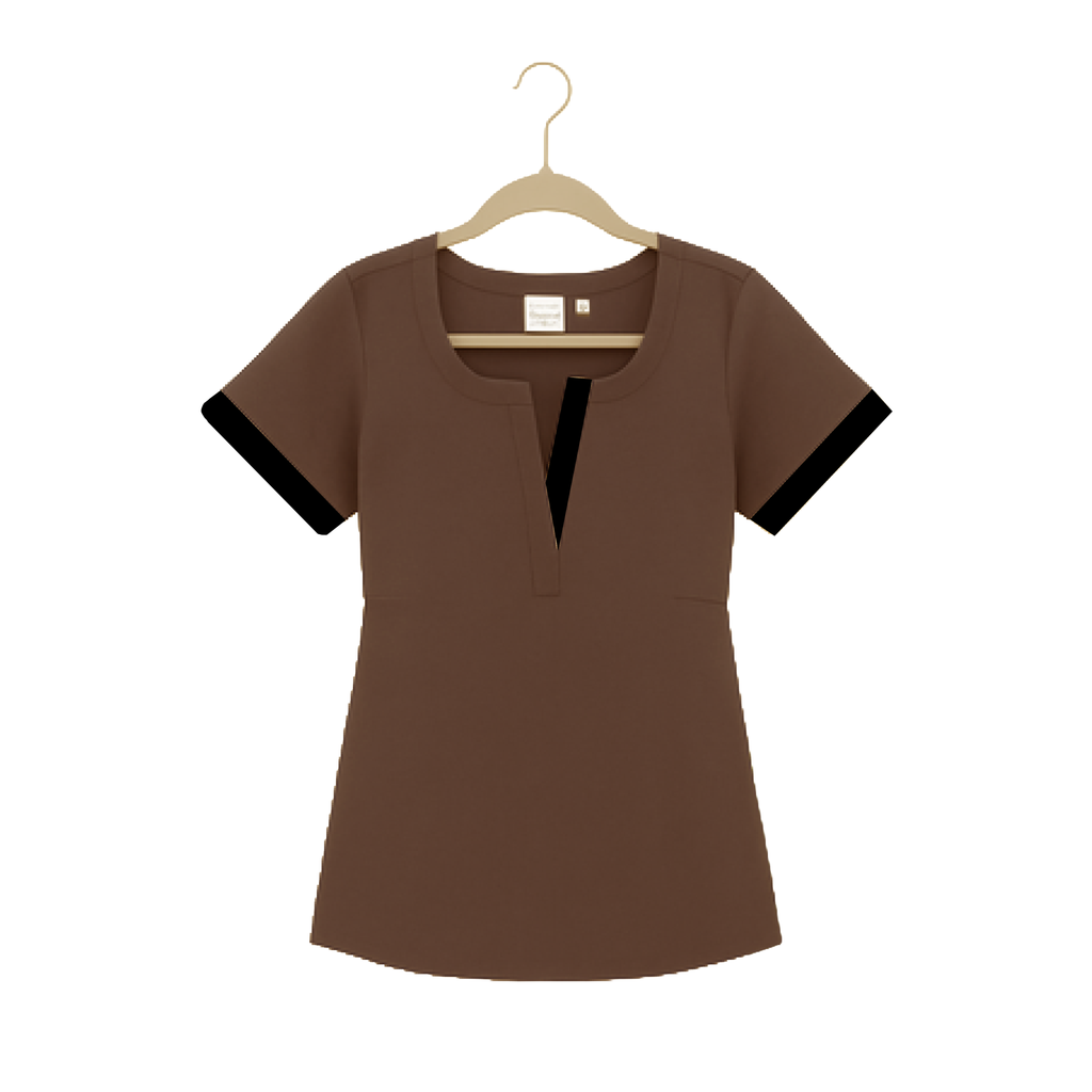 Brown Border Trendy Top