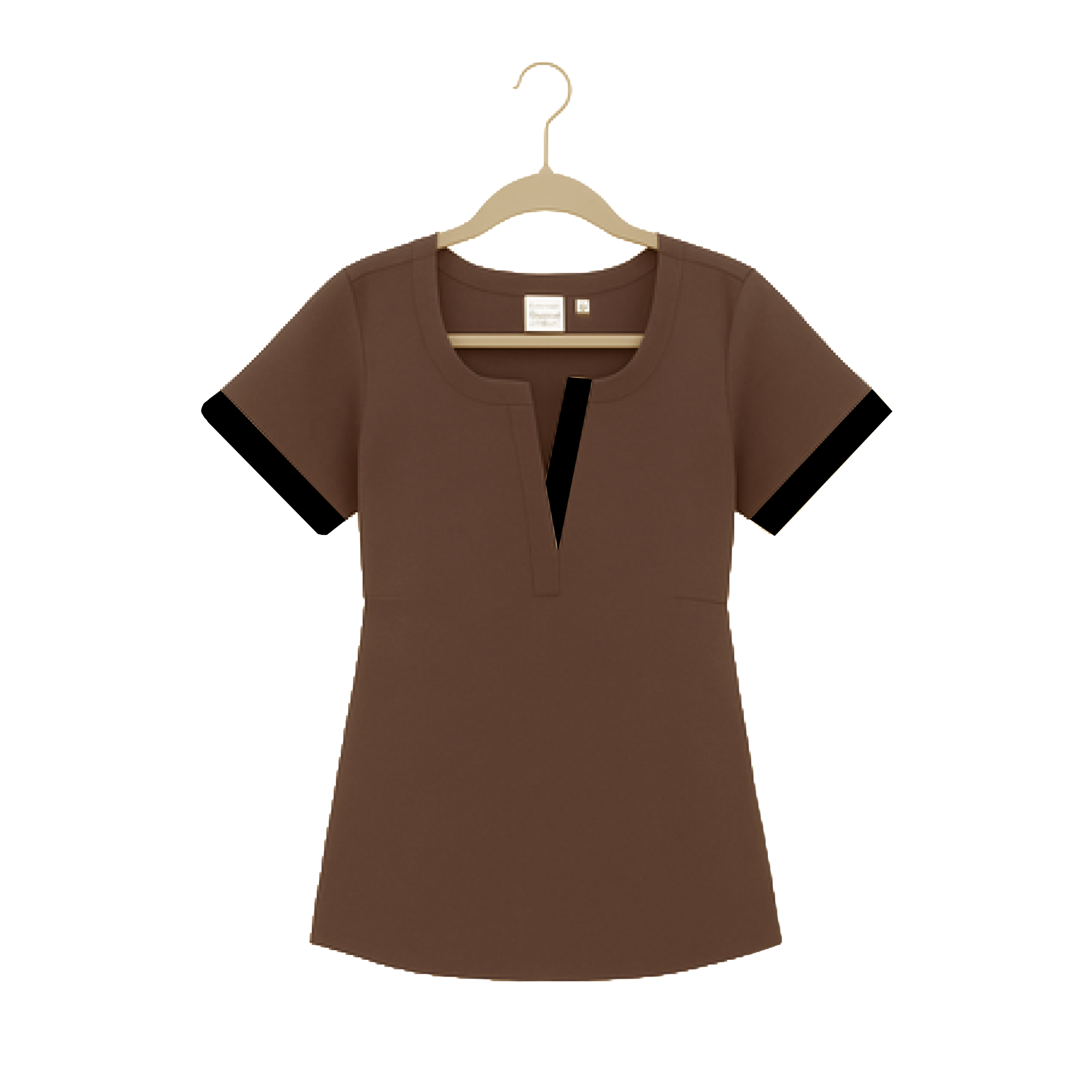Brown Border Trendy Top