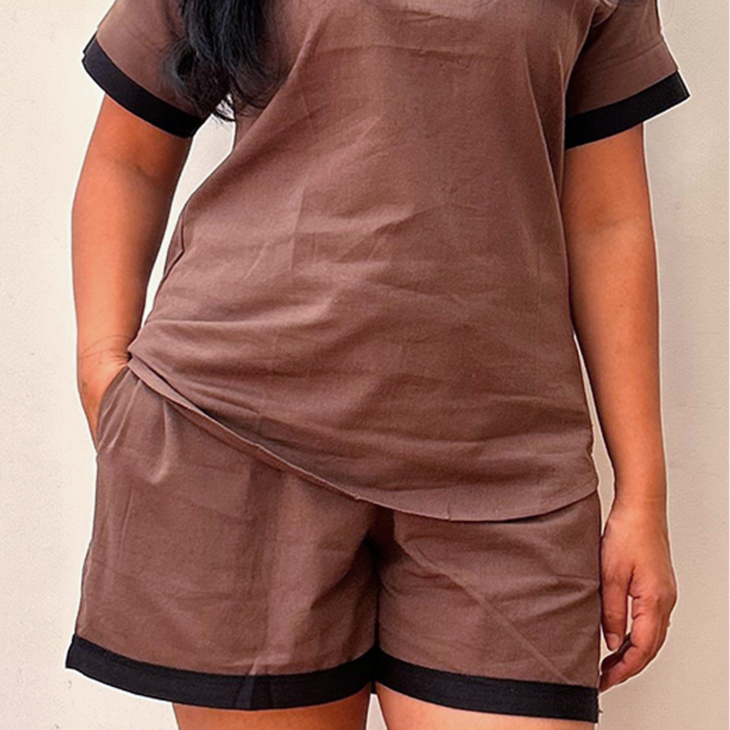 Brown Border Shorts