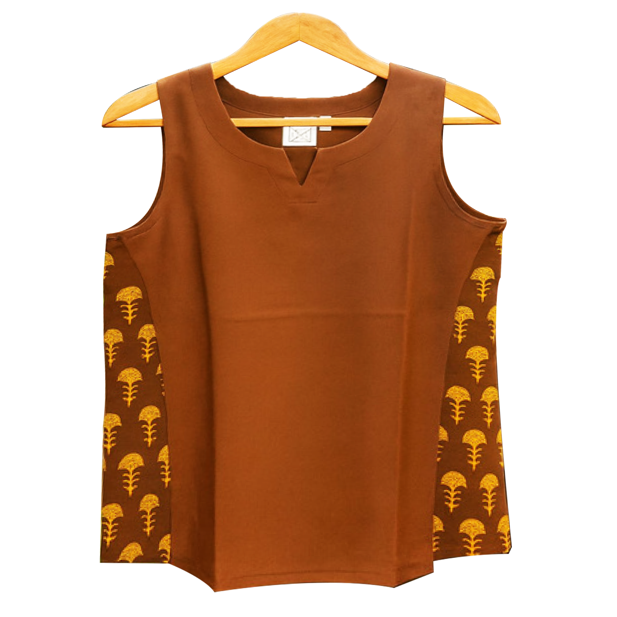 Brown Plain Chic Top