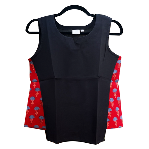 Black Plain Chic Top