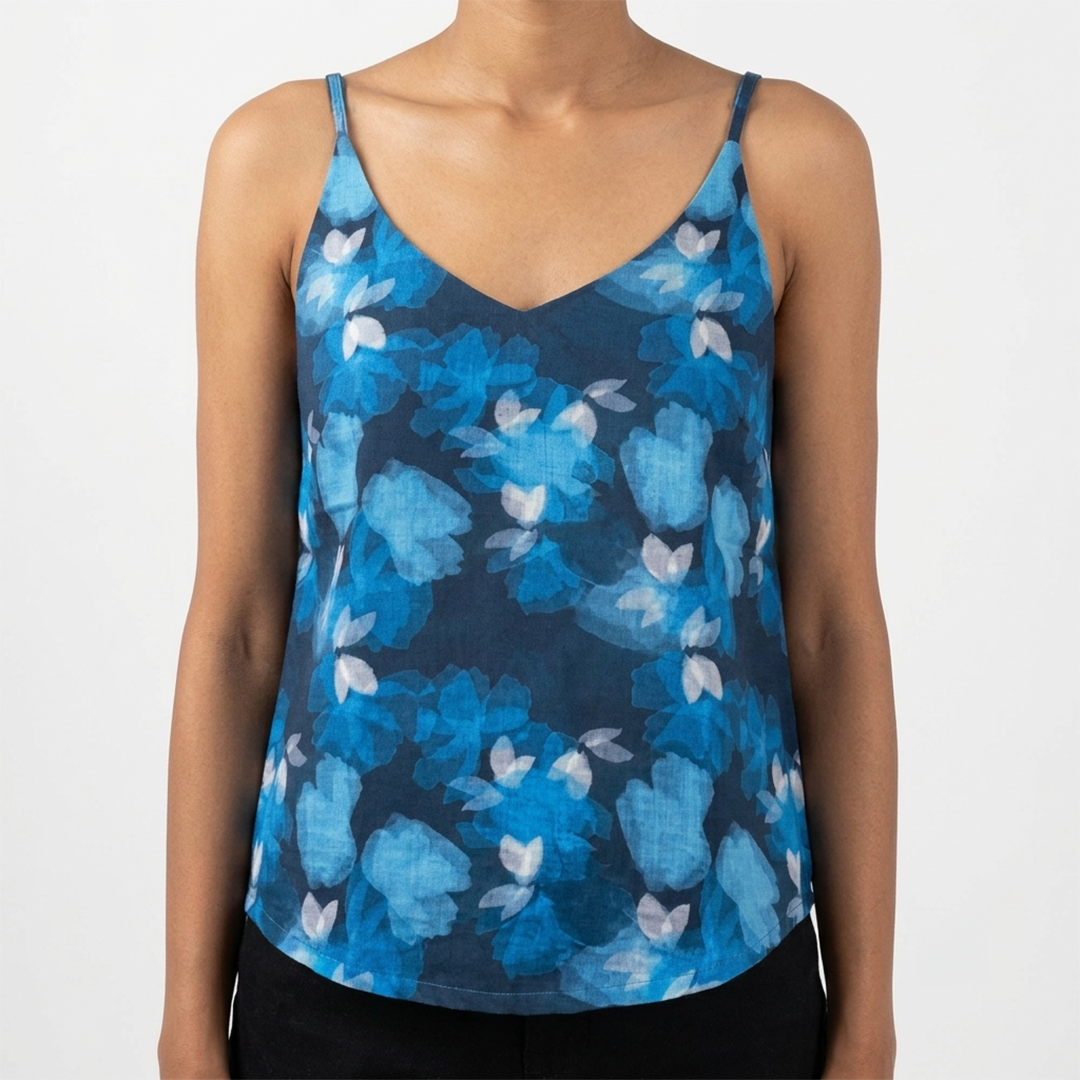 Indigo Floral Top