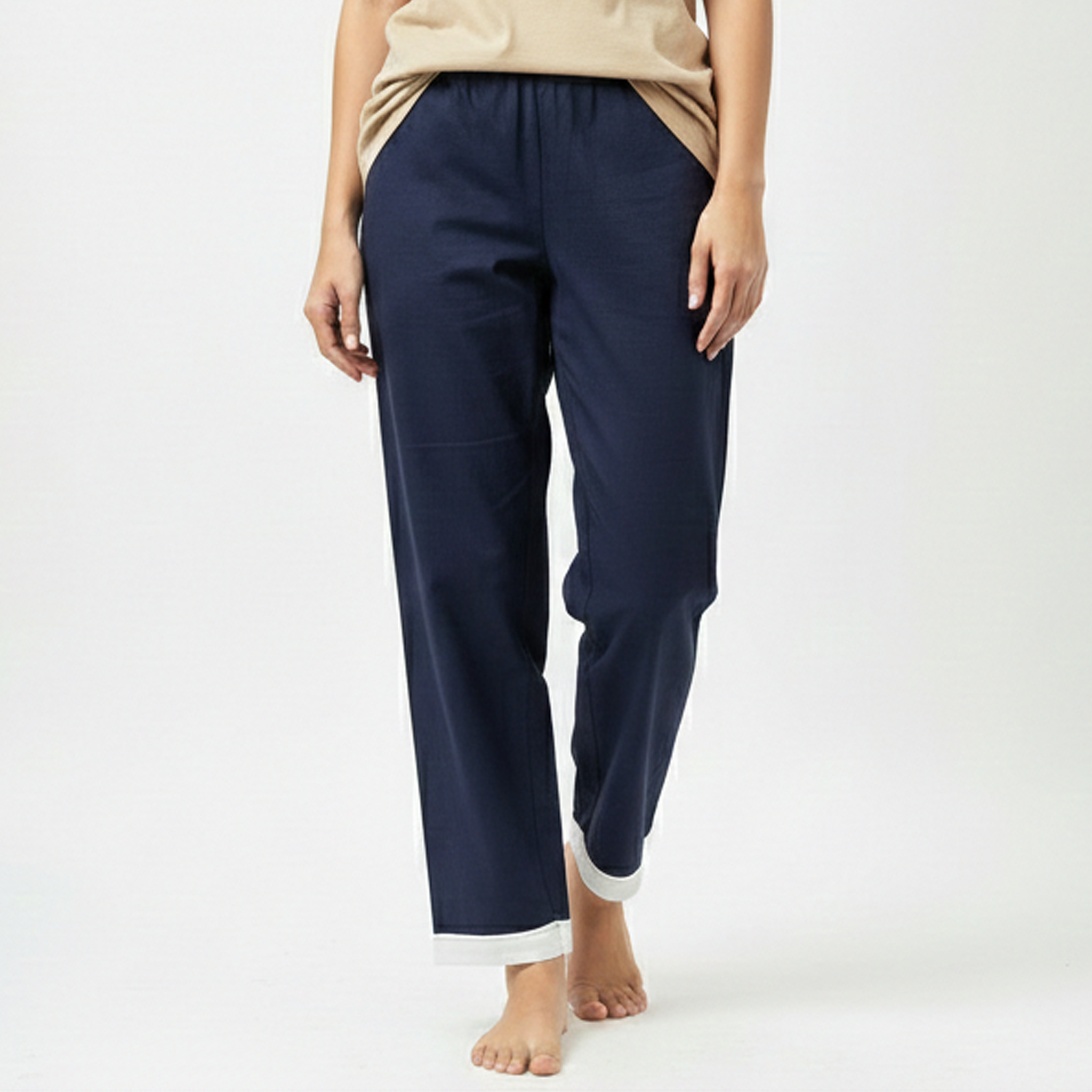 Blue Border Pants