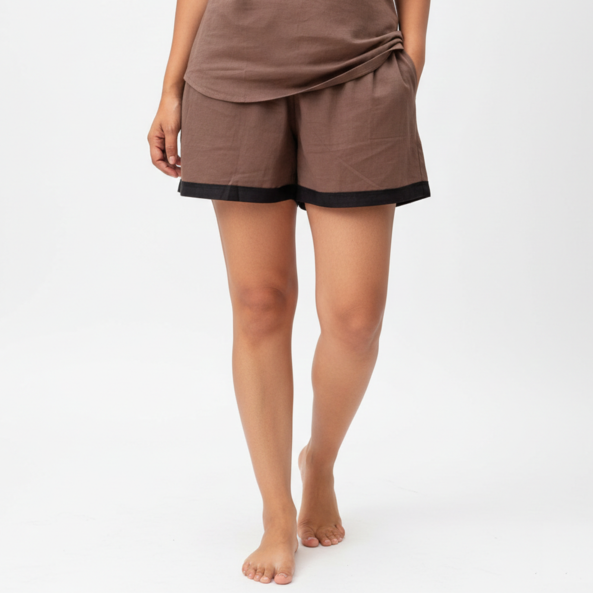 Brown Border Shorts