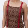 Brown Red Patti Top